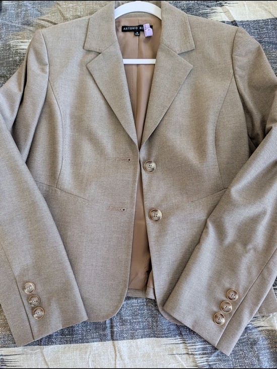 ANTONIO MELANI Jackets & Blazers - Antonio Melani Women's Taupe Tailored Blazer
